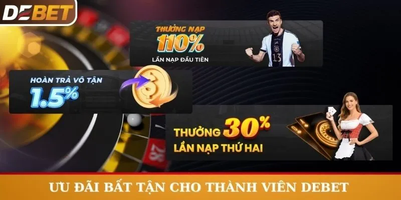 Ưu đãi bất tận cho thành viên Debet